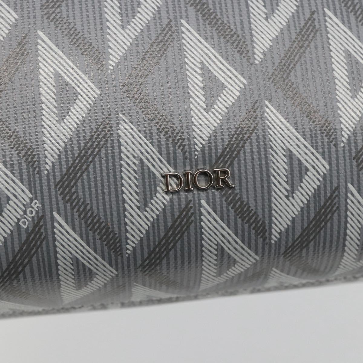 Christian Dior Rango 22 Shoulder Bag PVC Canvas Gray Silver Auth 174428SAM