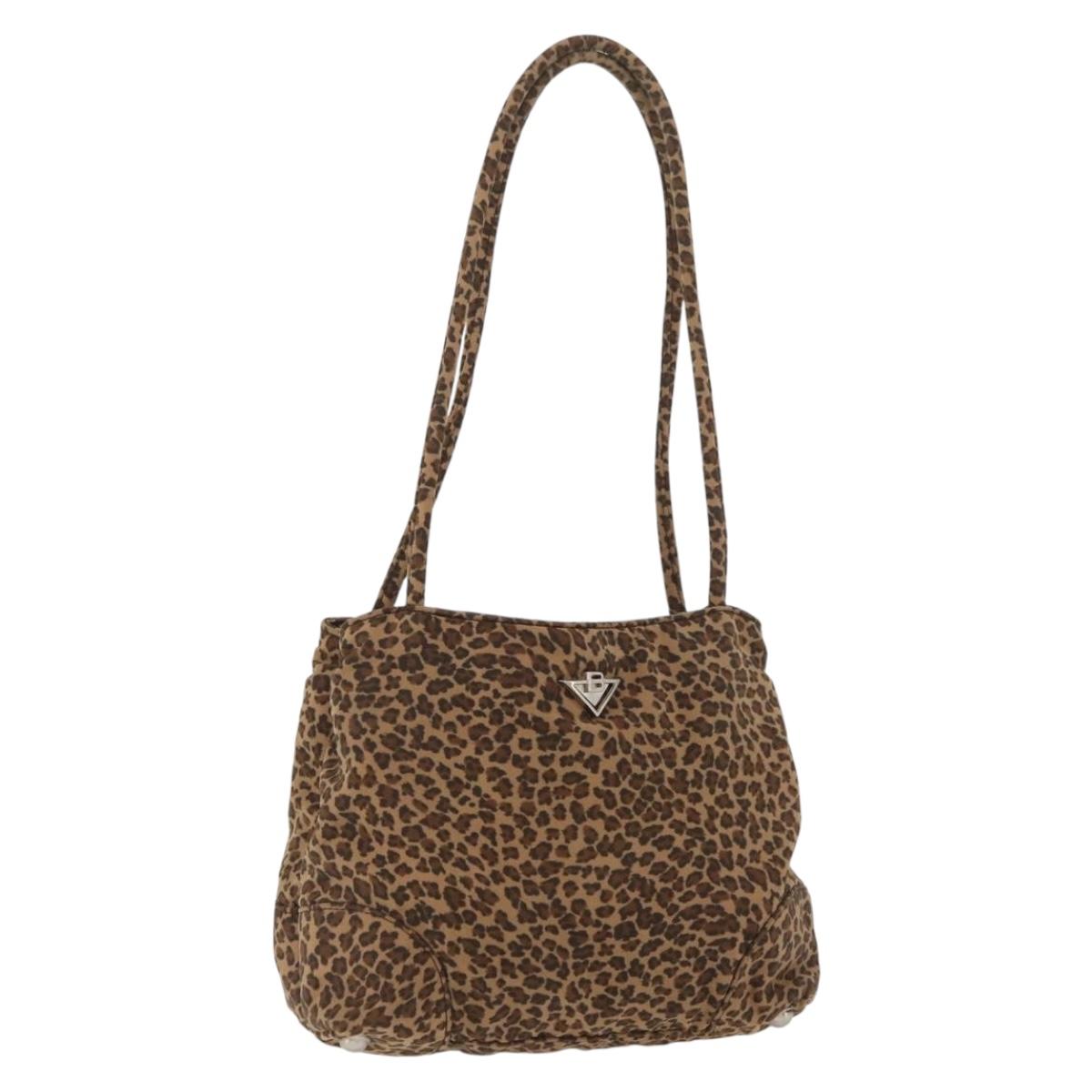 BOTTEGA VENETA Tote Bag Nylon Brown Silver Auth 174430