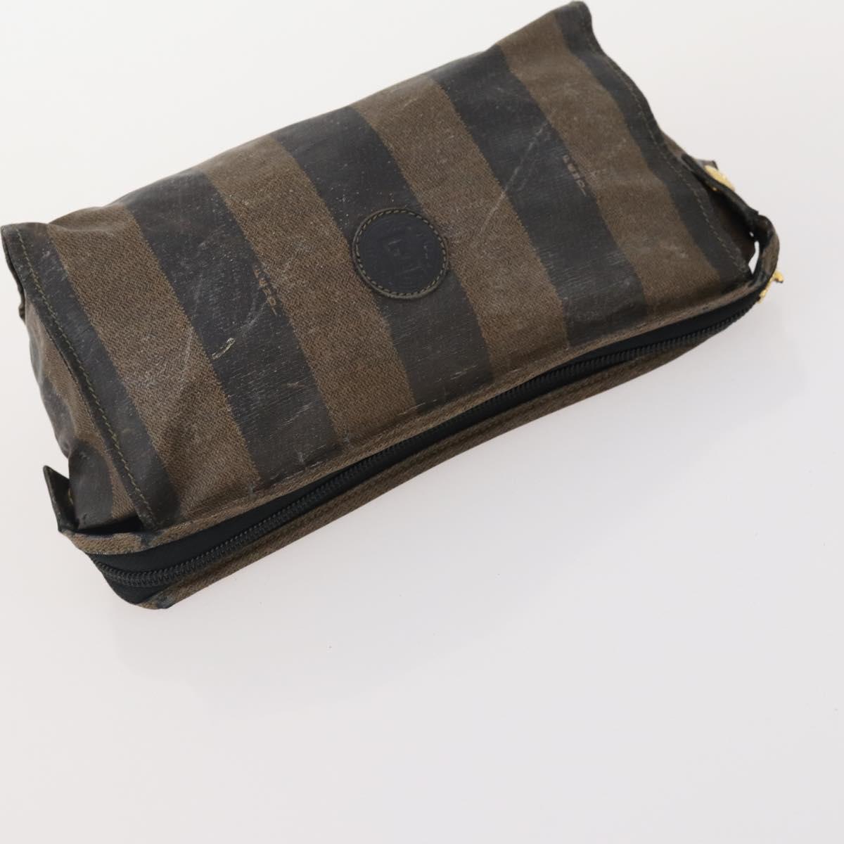 FENDI Zucca Canvas Zucchino Canvas Pecan Canvas Bag 5 Set Brown Auth 174434