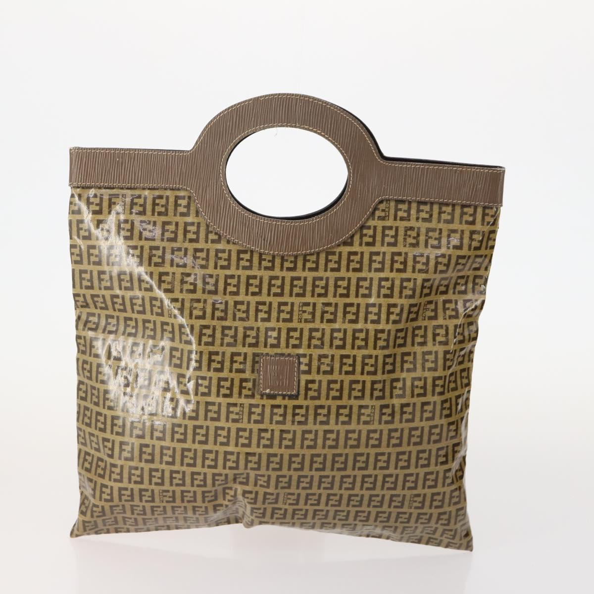 FENDI Zucca Canvas Zucchino Canvas Pecan Canvas Bag 5 Set Brown Auth 174434