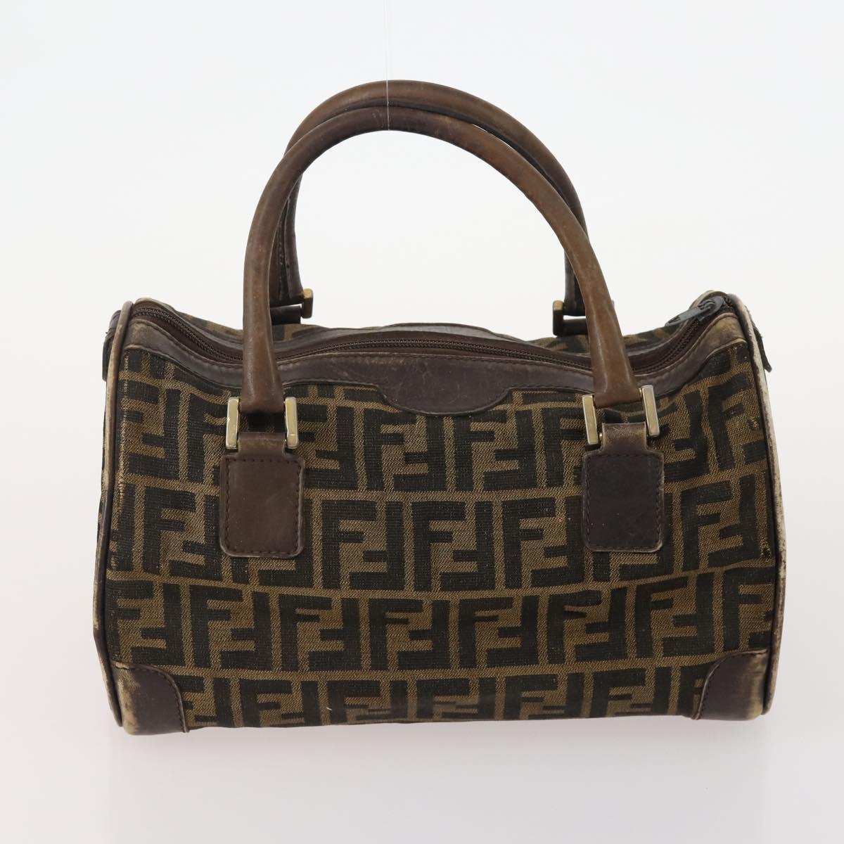 FENDI Zucca Canvas Zucchino Canvas Pecan Canvas Bag 5 Set Brown Auth 174434