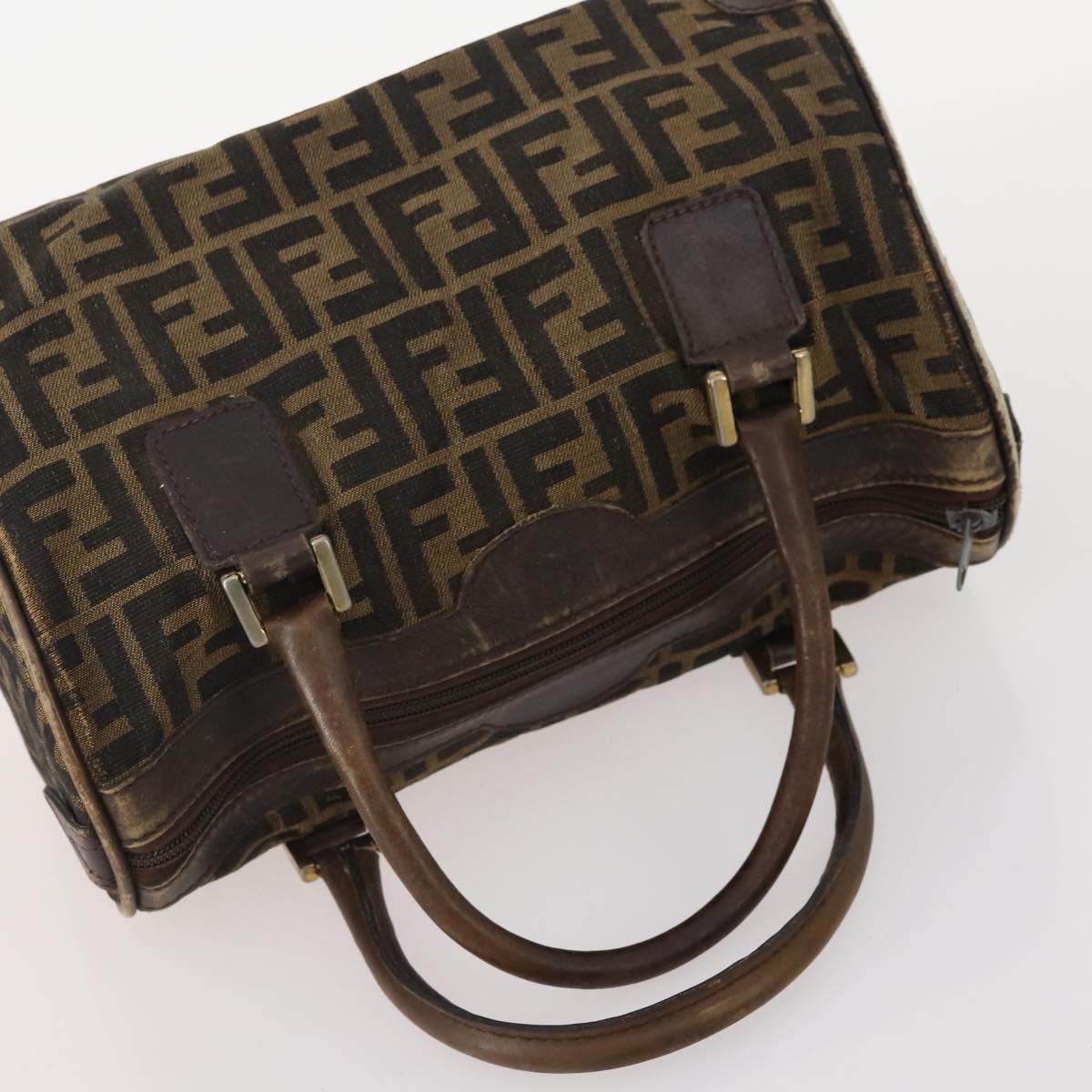 FENDI Zucca Canvas Zucchino Canvas Pecan Canvas Bag 5 Set Brown Auth 174434