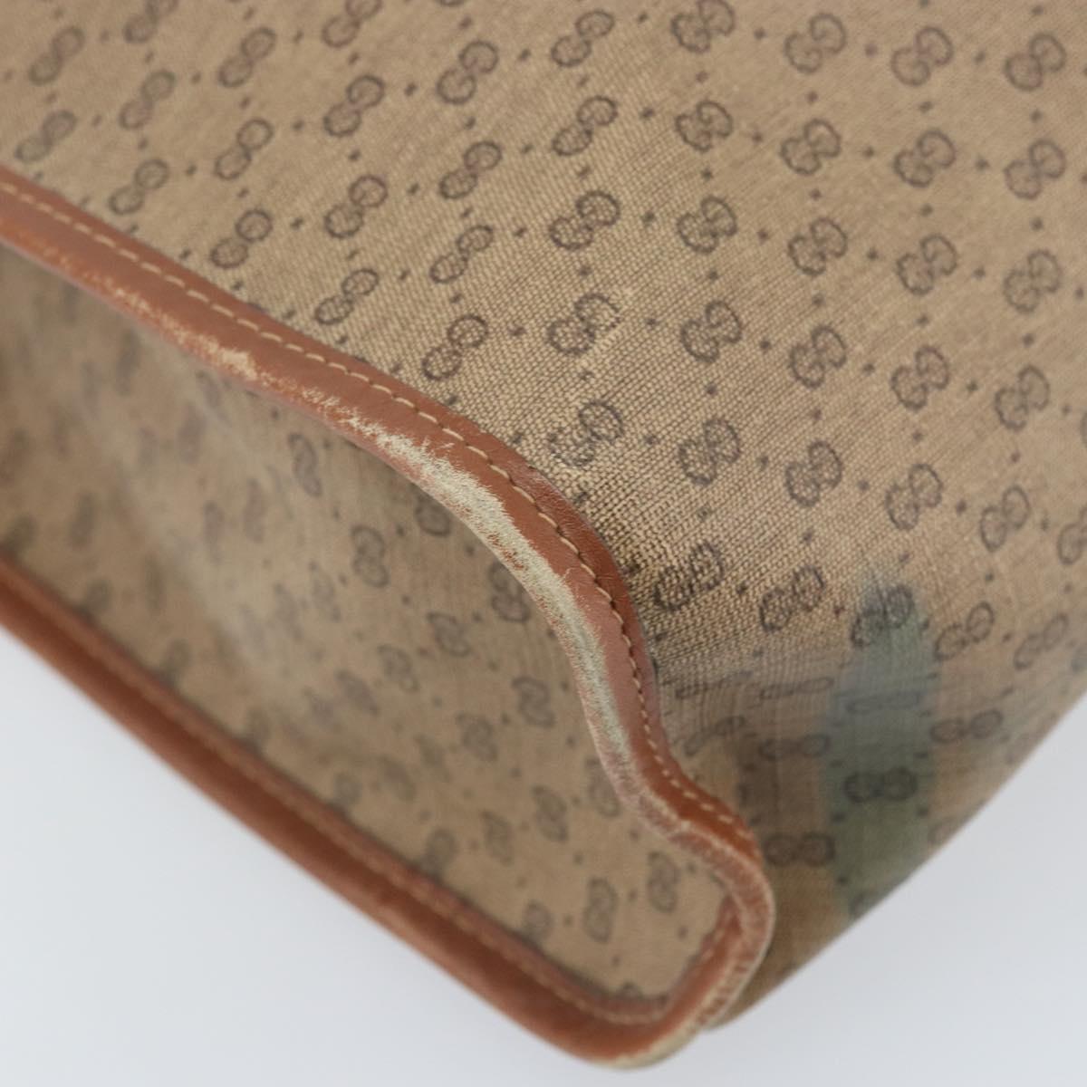 GUCCI Micro GG Supreme Web Sherry Line Shoulder Bag PVC Beige Gold Auth 174437