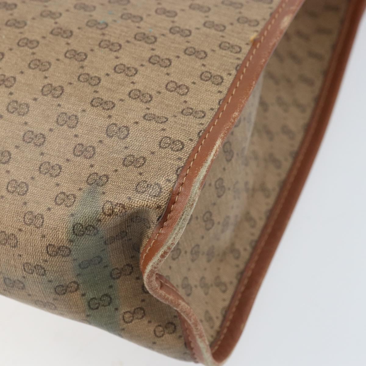 GUCCI Micro GG Supreme Web Sherry Line Shoulder Bag PVC Beige Gold Auth 174437