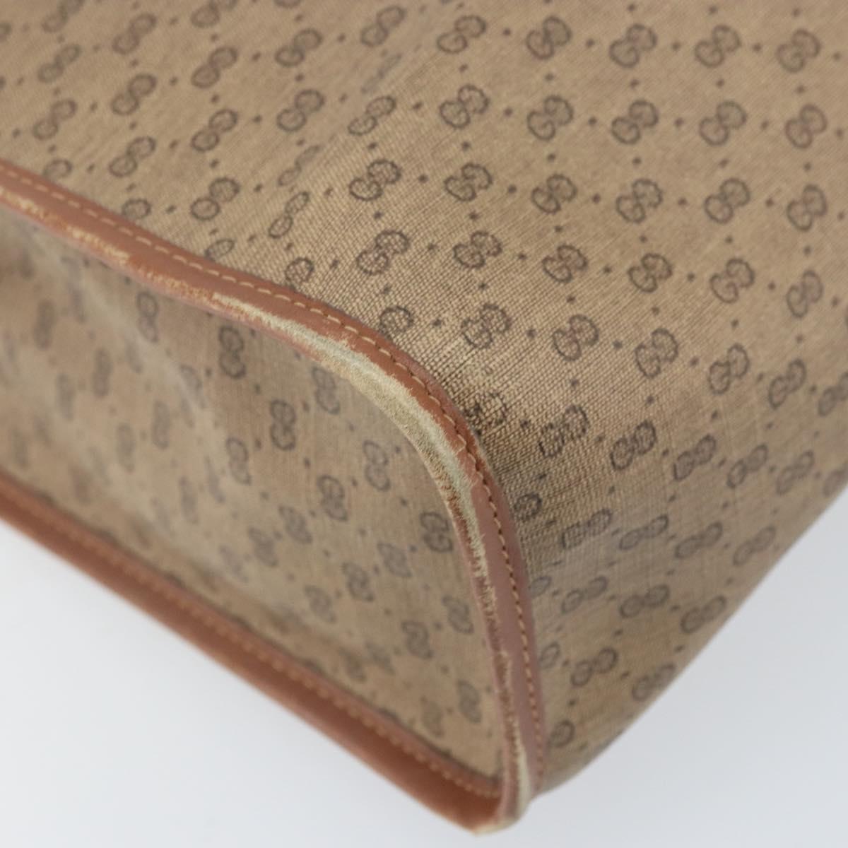 GUCCI Micro GG Supreme Web Sherry Line Shoulder Bag PVC Beige Gold Auth 174437