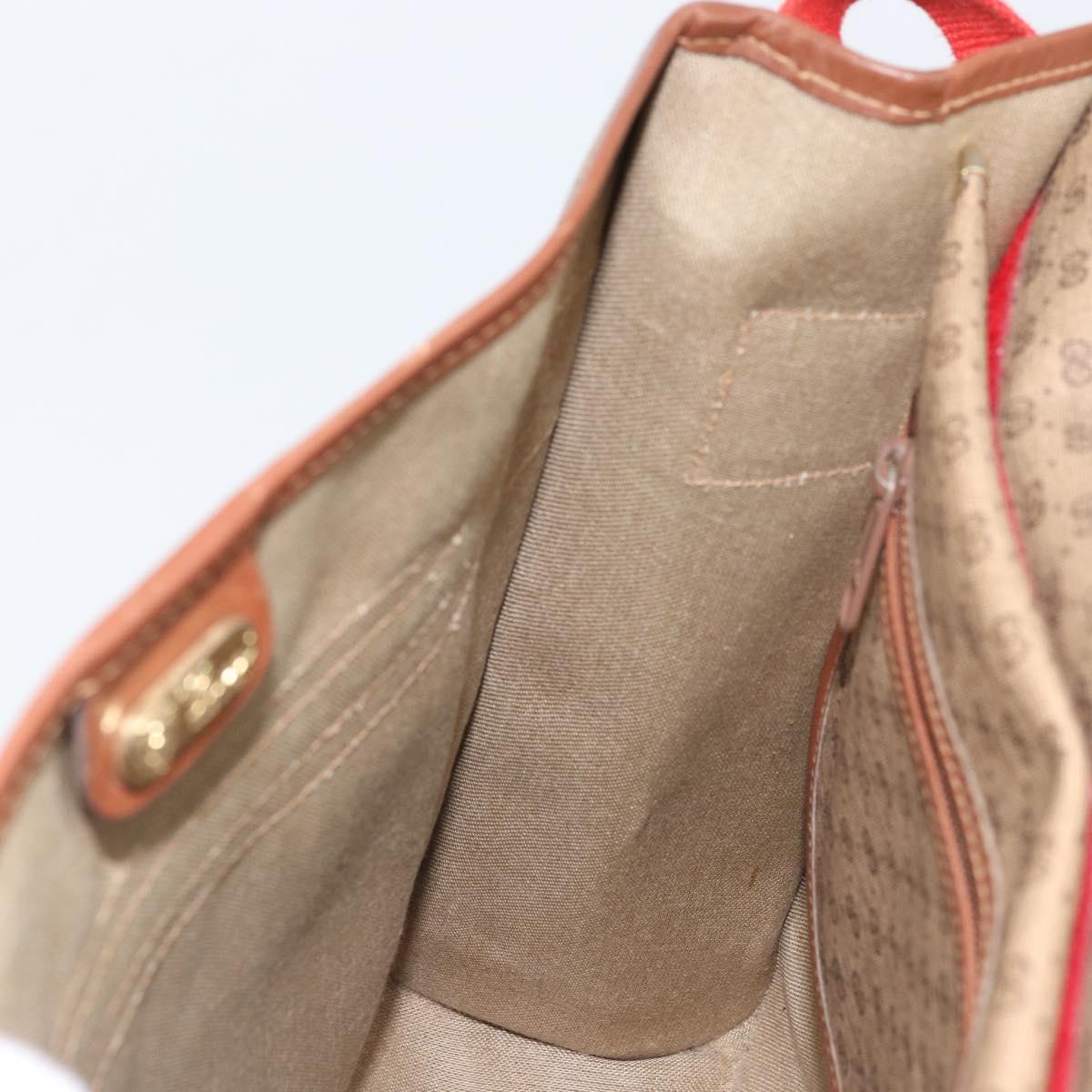 GUCCI Micro GG Supreme Web Sherry Line Shoulder Bag PVC Beige Gold Auth 174437