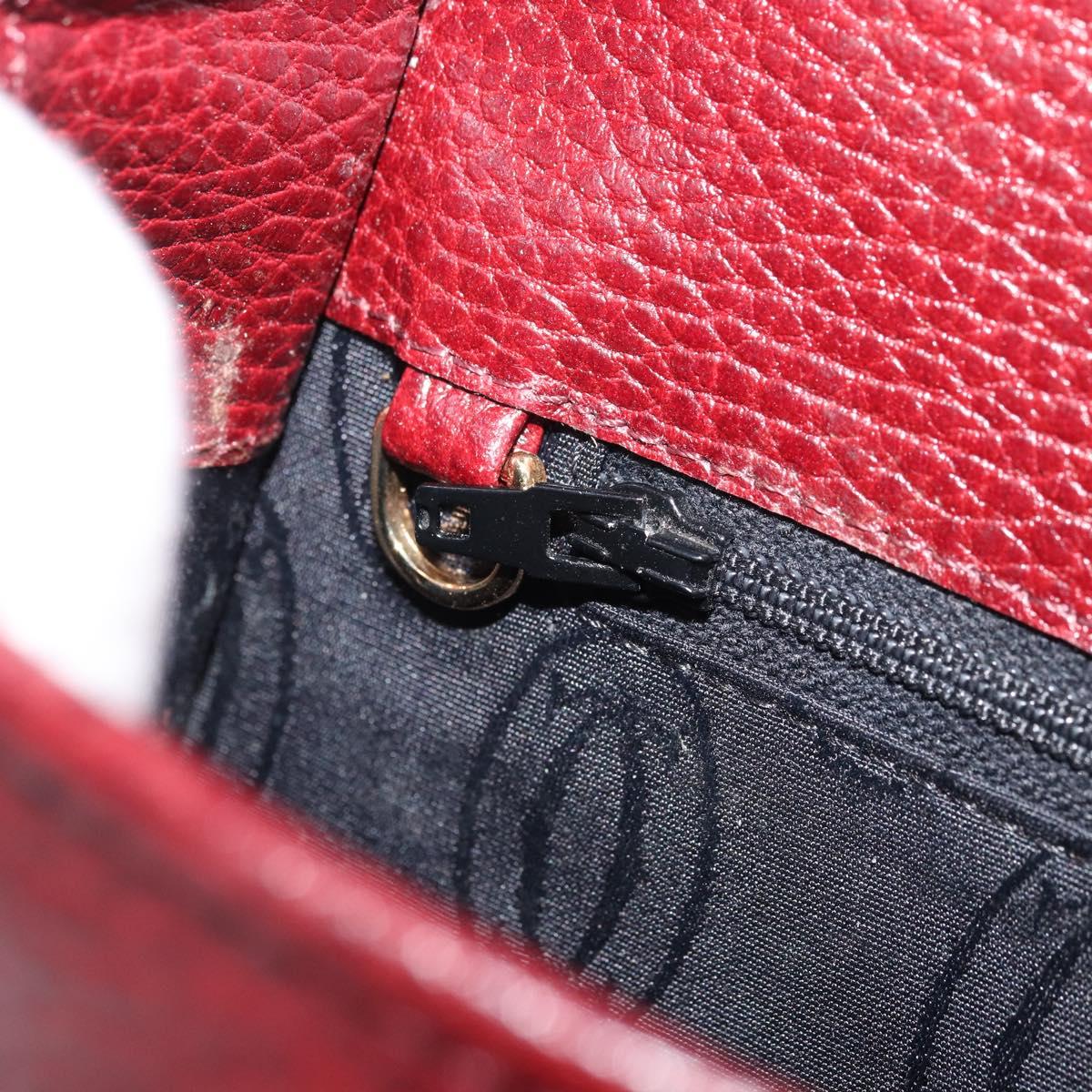 CARTIER Must Line Shoulder Bag Leather Bordeaux Gold Auth 174444