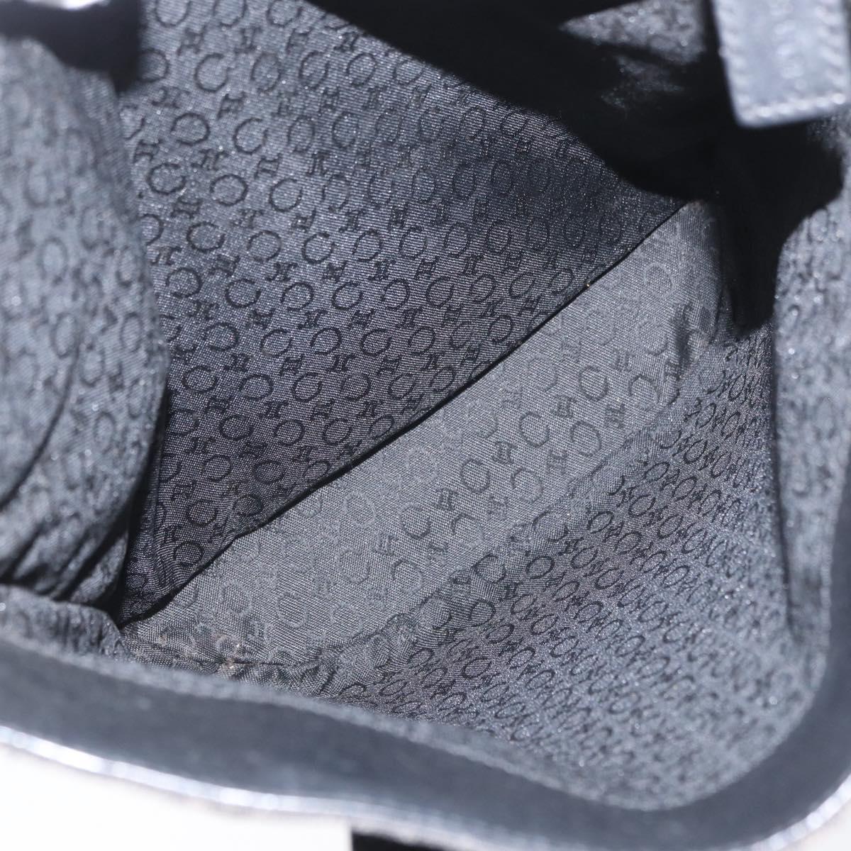 CELINE C Macadam Canvas Tote Bag Black Silver Auth 174445