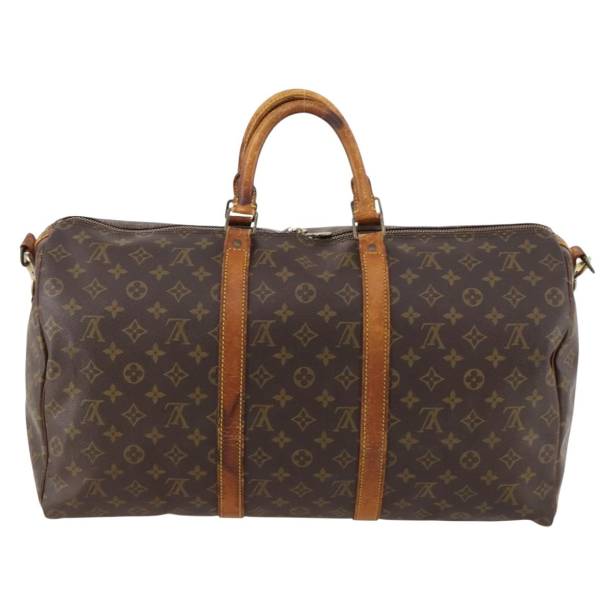 LOUIS VUITTON Monogram Keepall Bandouliere 50 Boston Bag M41416 LV Auth 174446