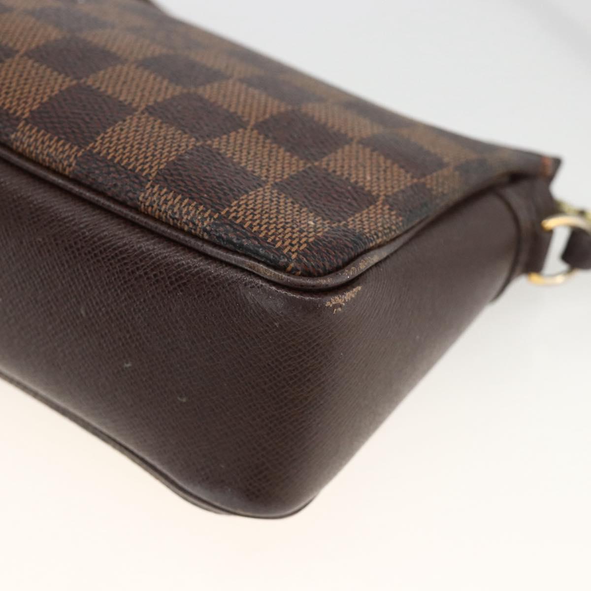 LOUIS VUITTON Damier Ebene Trousse makeup Pouch N51982 LV Auth 174457
