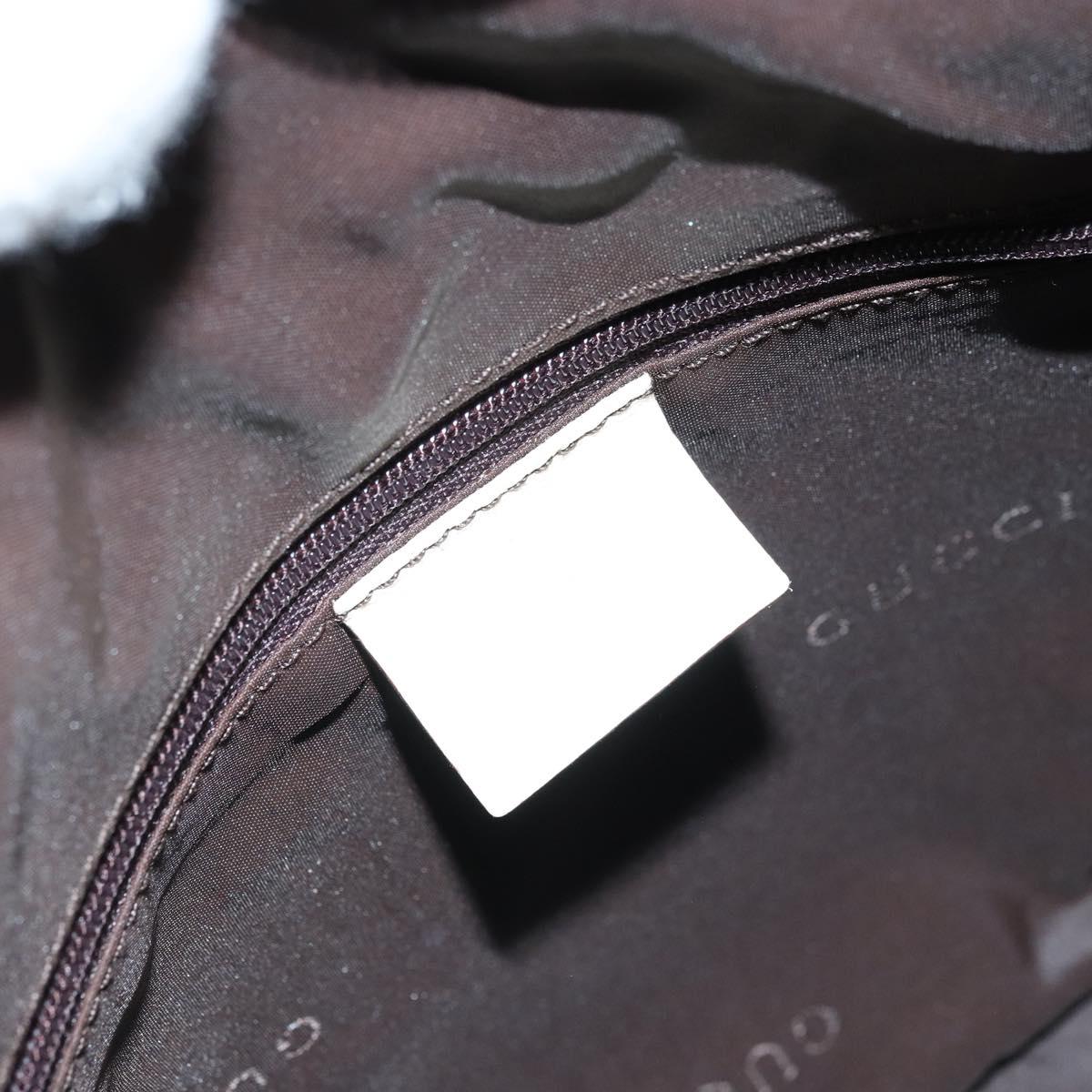 GUCCI Shoulder Bag Canvas Leather Beige White Silver 001 3766 Auth 174462