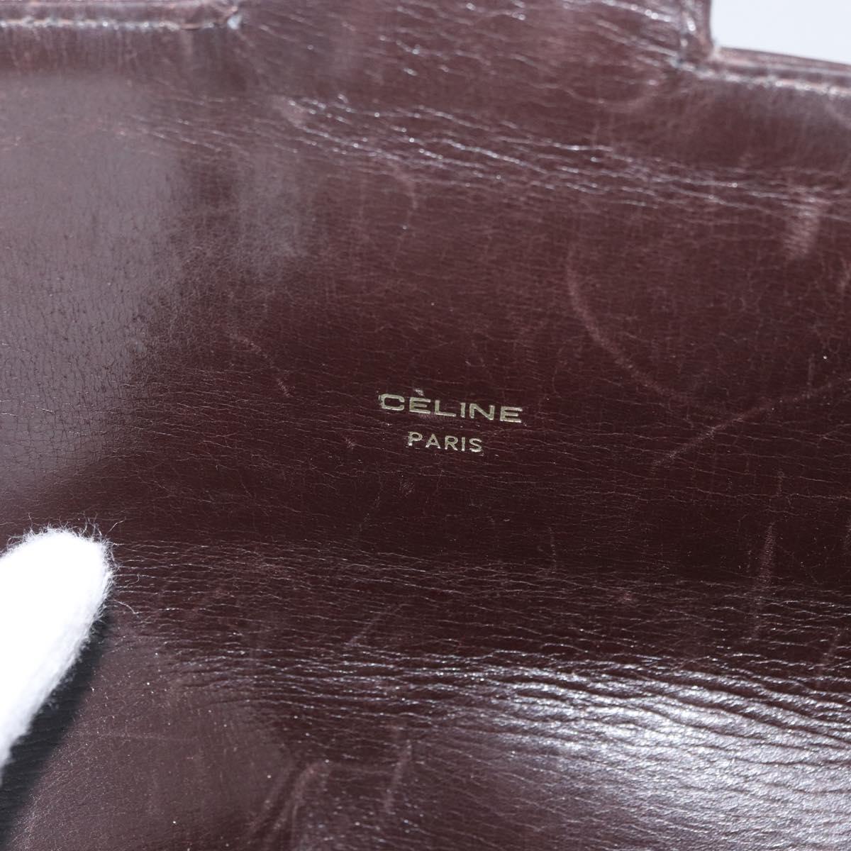 CELINE C Sulky Shoulder Bag Canvas Beige Gold Auth 174468