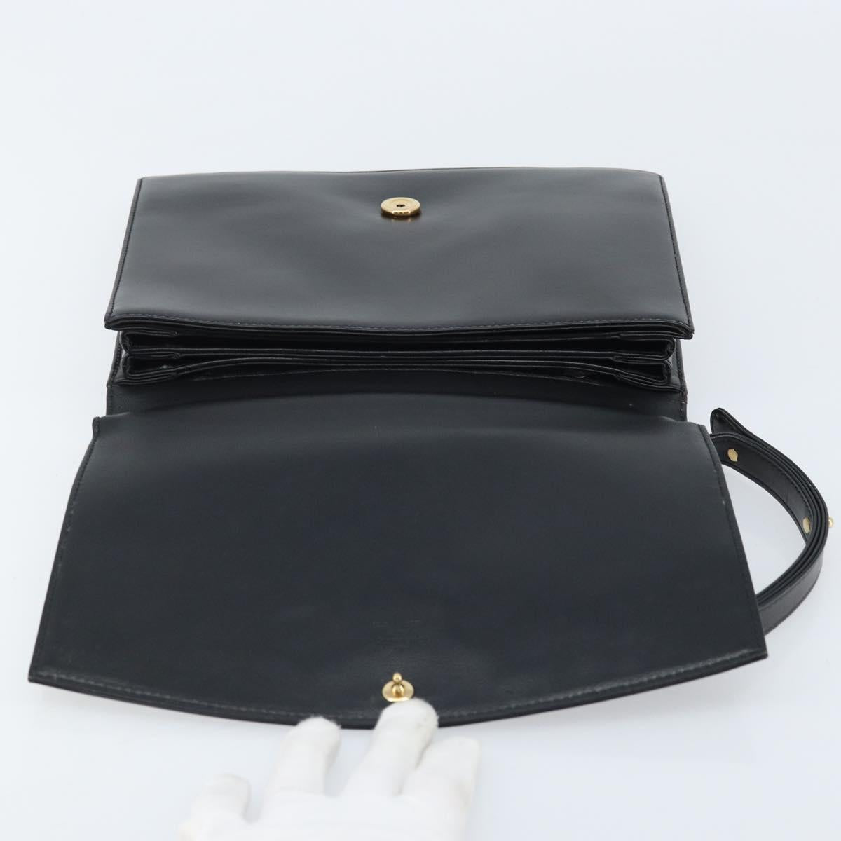 LOUIS VUITTON Opera line Delph Shoulder Bag Leather Black M63932 LV Auth 174472