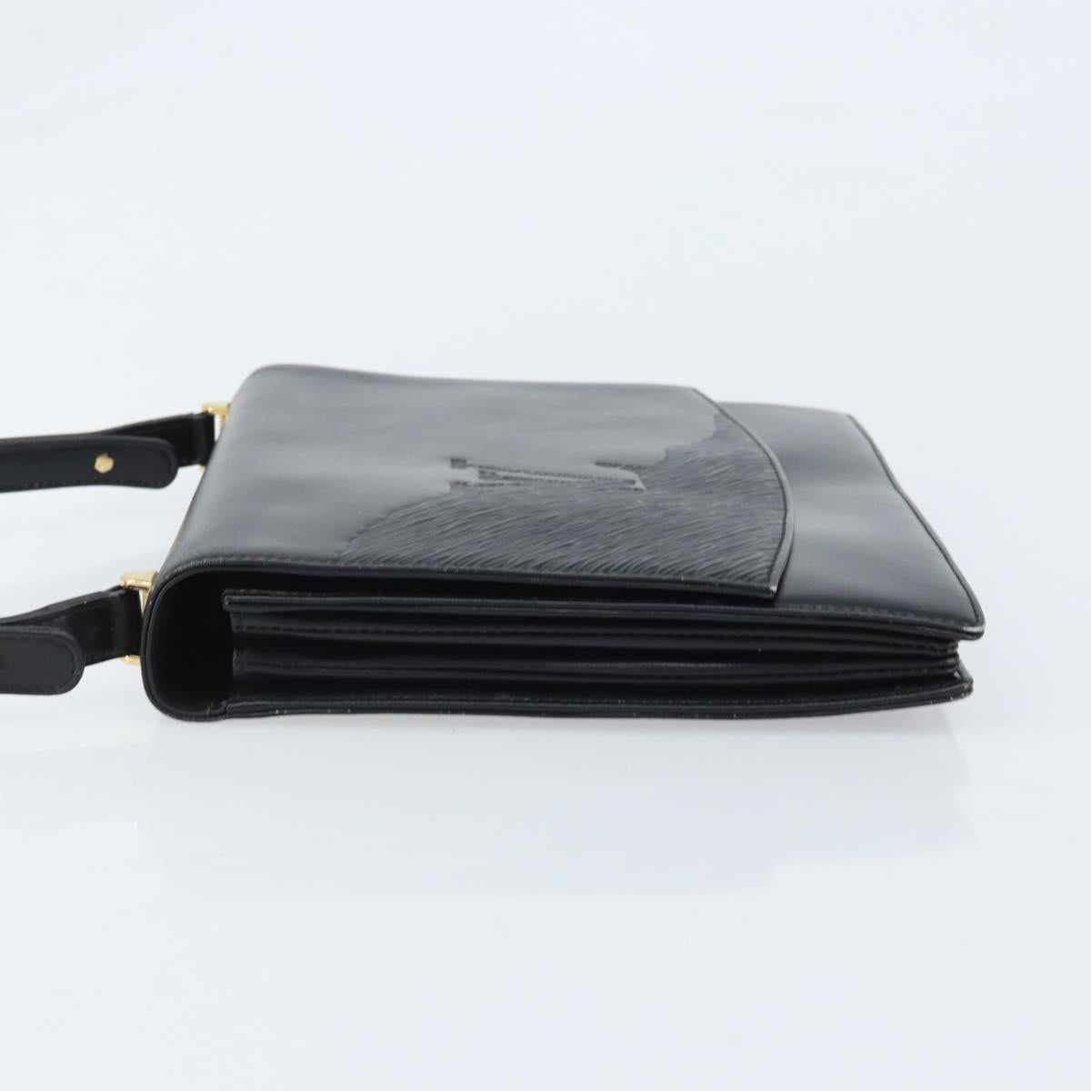 LOUIS VUITTON Opera line Delph Shoulder Bag Leather Black M63932 LV Auth 174472