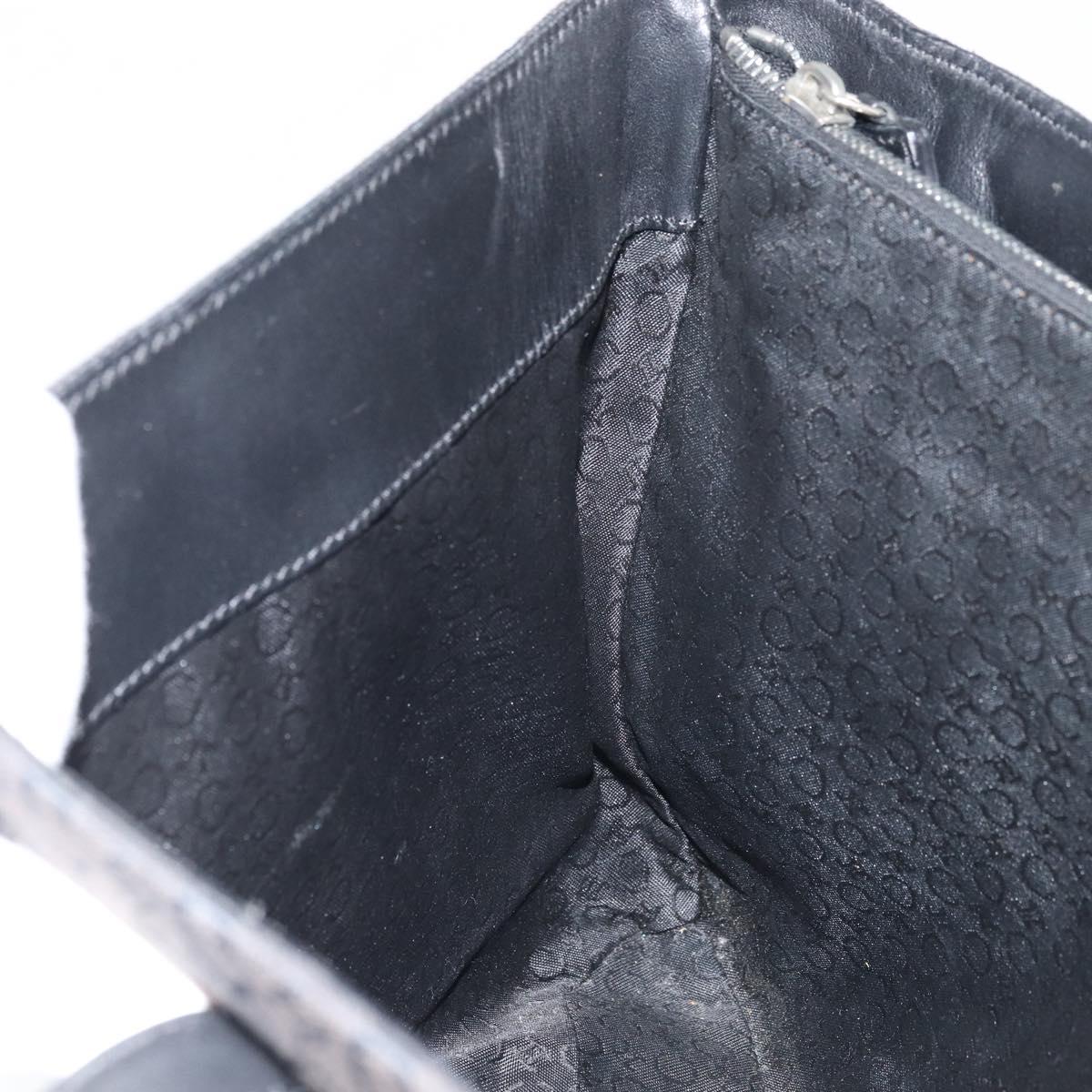 CELINE C Macadam Canvas Tote Bag Black Silver Auth 174485