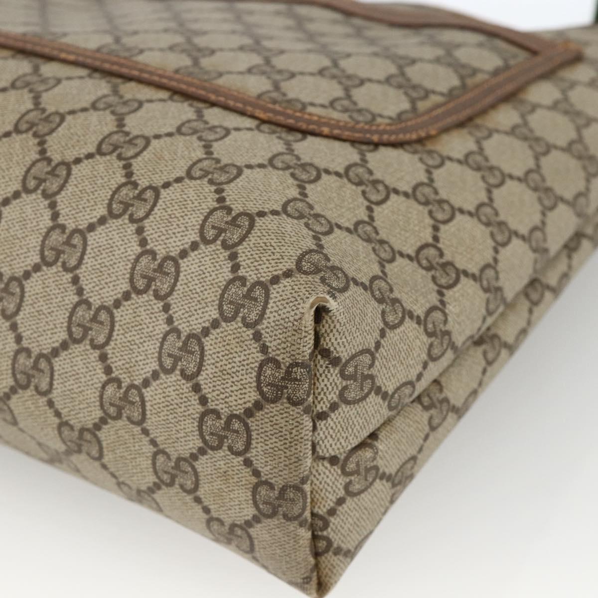 GUCCI GG Supreme Web Sherry Line Tote Bag PVC Beige 40 02 003 Auth 174488