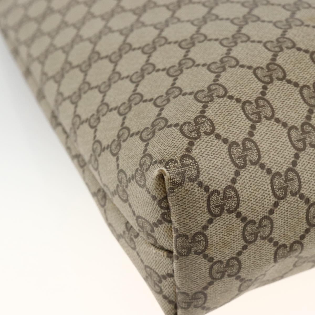 GUCCI GG Supreme Web Sherry Line Tote Bag PVC Beige 40 02 003 Auth 174488