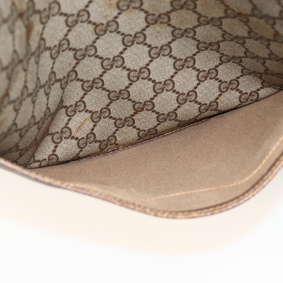 GUCCI GG Supreme Web Sherry Line Tote Bag PVC Beige 40 02 003 Auth 174488