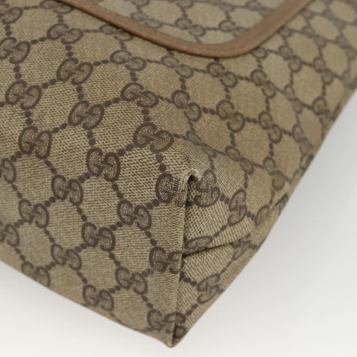 GUCCI GG Supreme Web Sherry Line Tote Bag PVC Beige 40 02 003 Auth 174489