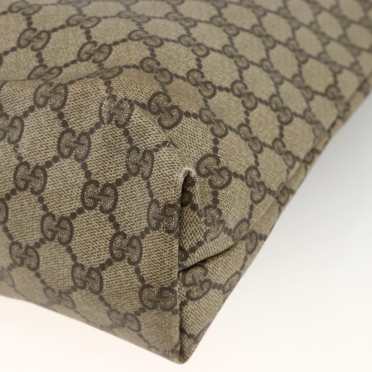 GUCCI GG Supreme Web Sherry Line Tote Bag PVC Beige 40 02 003 Auth 174489