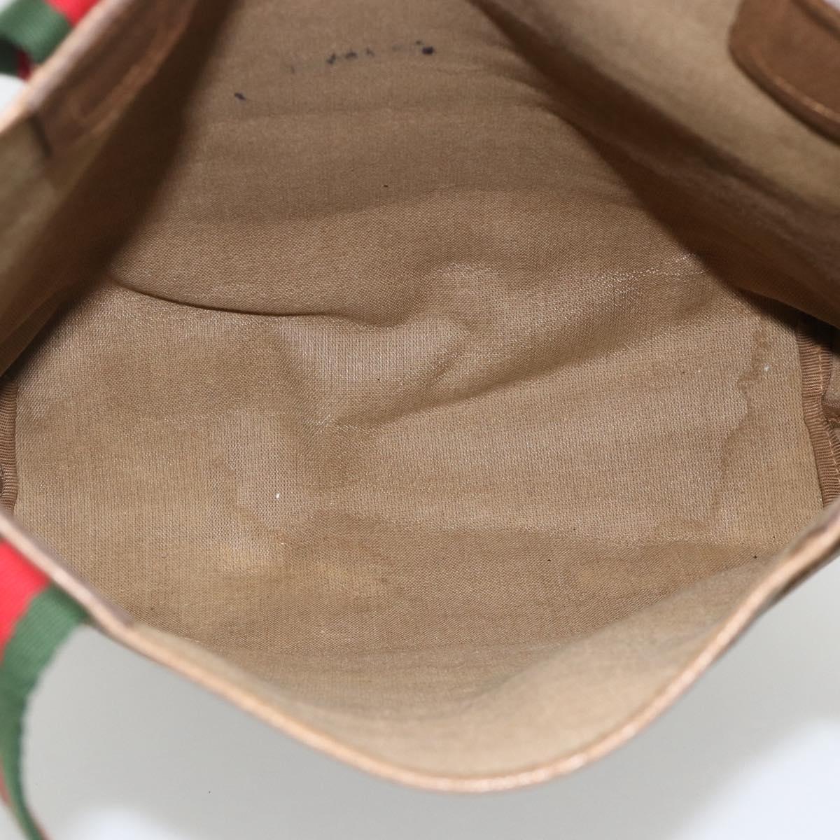 GUCCI GG Supreme Web Sherry Line Tote Bag PVC Beige 40 02 003 Auth 174489