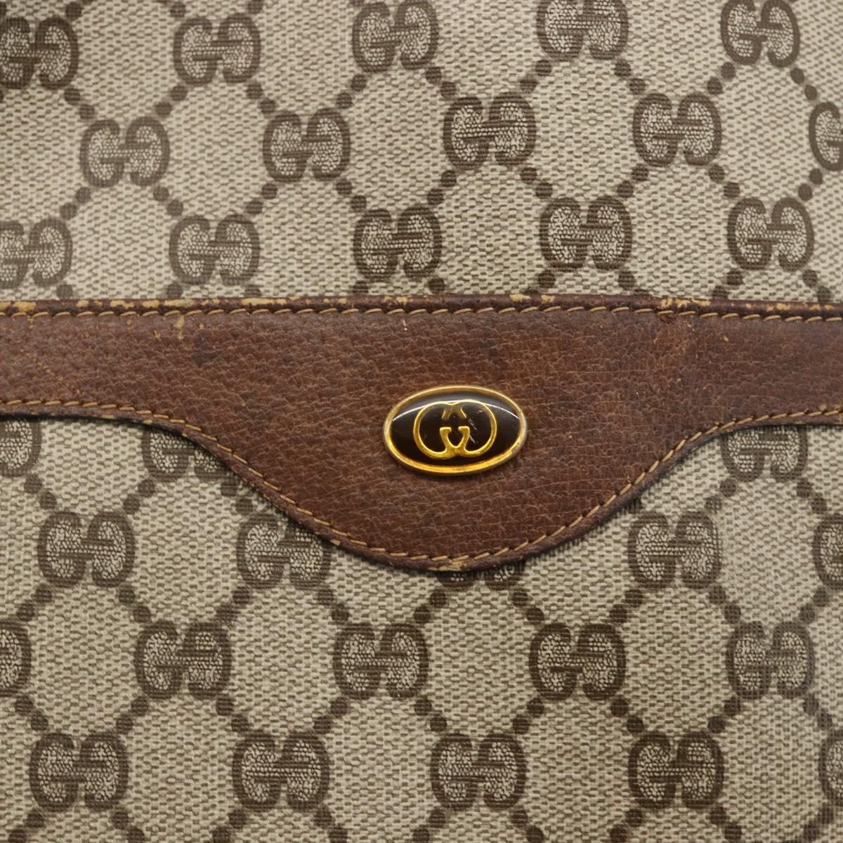 GUCCI GG Supreme Web Sherry Line Tote Bag PVC Beige Gold 39 02 003 Auth 174490