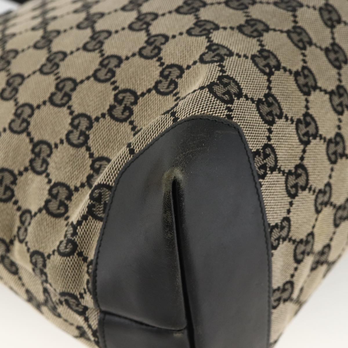 GUCCI GG Canvas Tote Bag Black 019 0426 Auth 174493