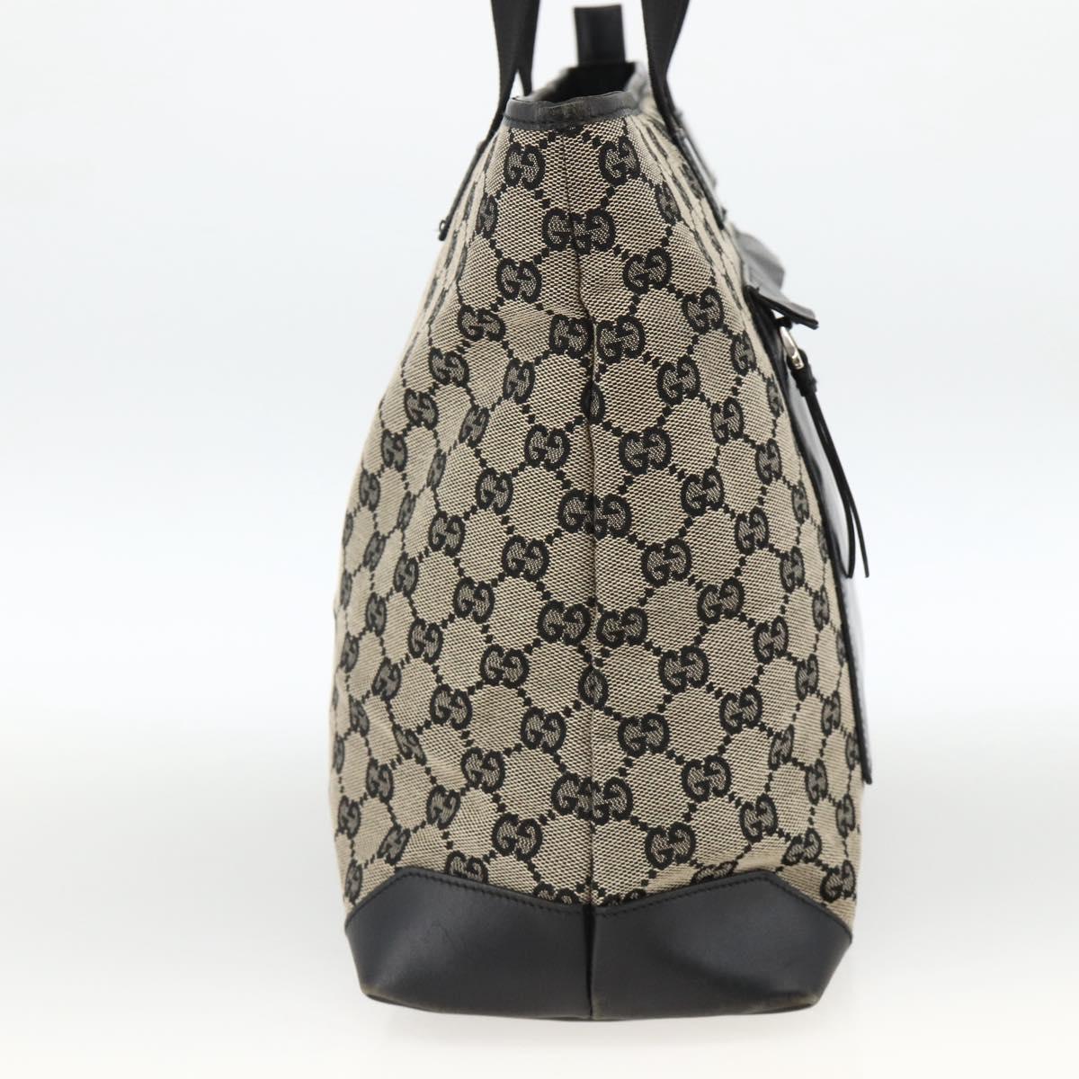 GUCCI GG Canvas Tote Bag Black 019 0426 Auth 174493