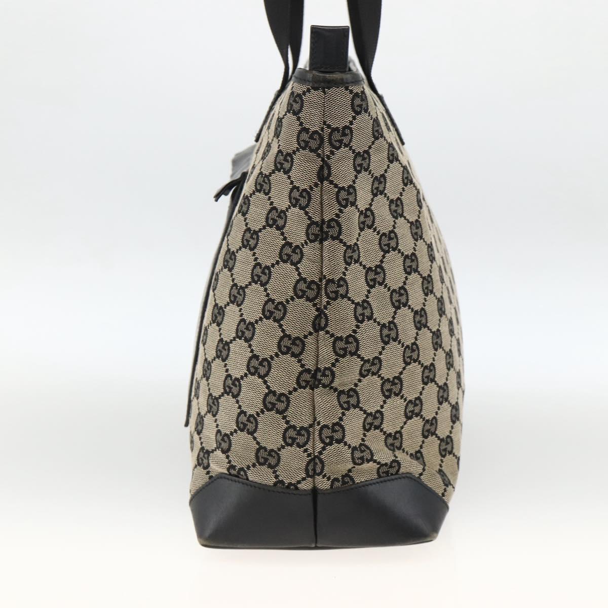 GUCCI GG Canvas Tote Bag Black 019 0426 Auth 174493