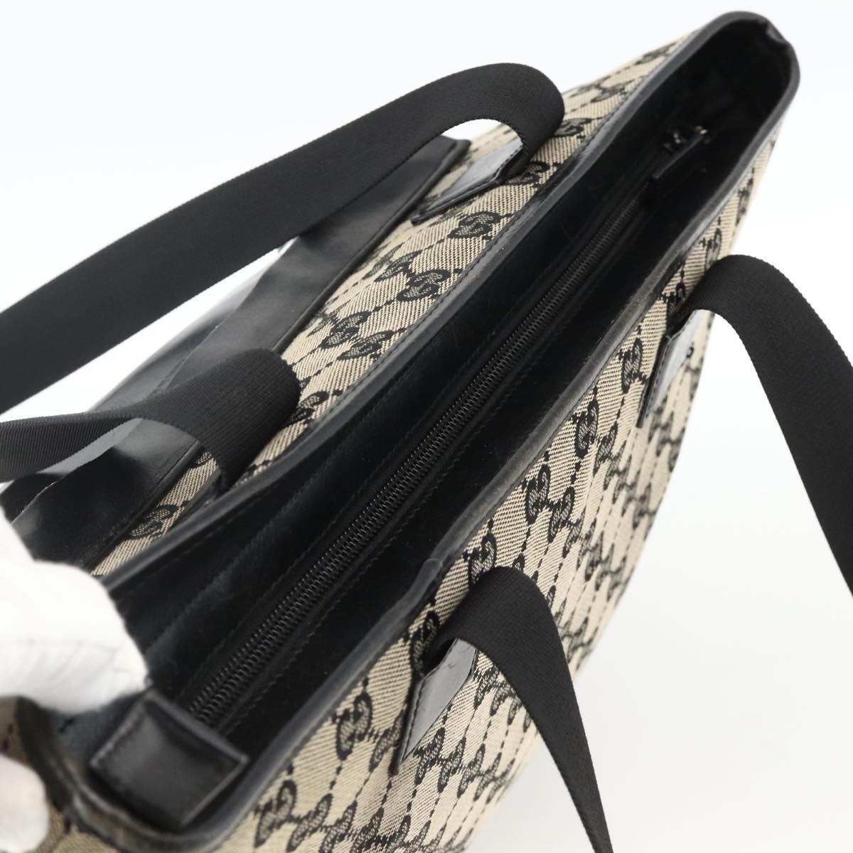 GUCCI GG Canvas Tote Bag Black 019 0426 Auth 174493
