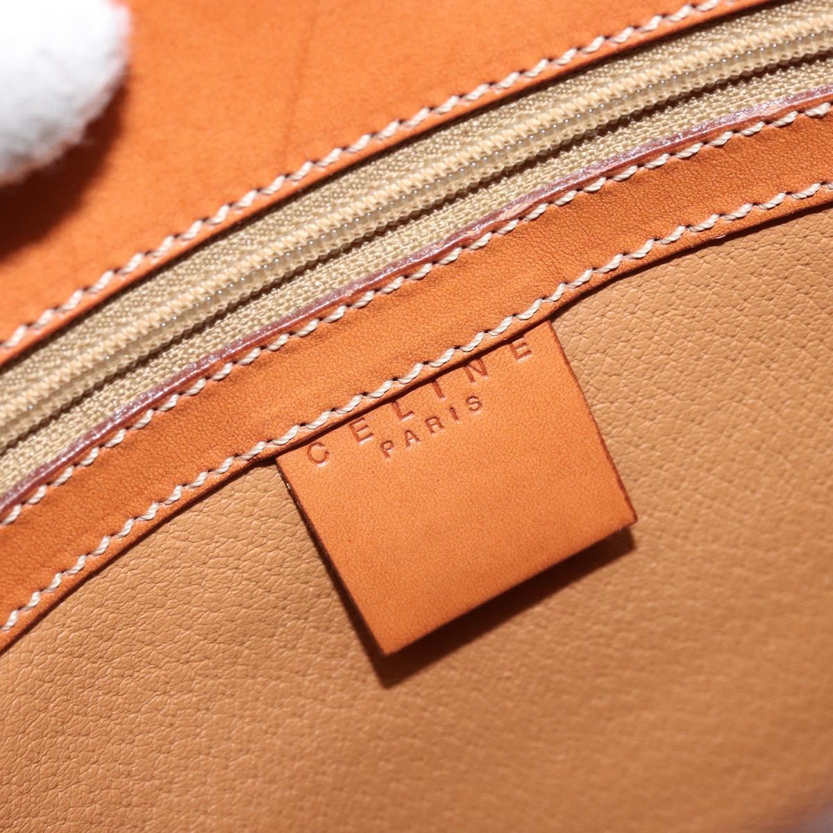 CELINE Macadam Canvas Hand Bag PVC Leather Brown Gold Auth 174497A