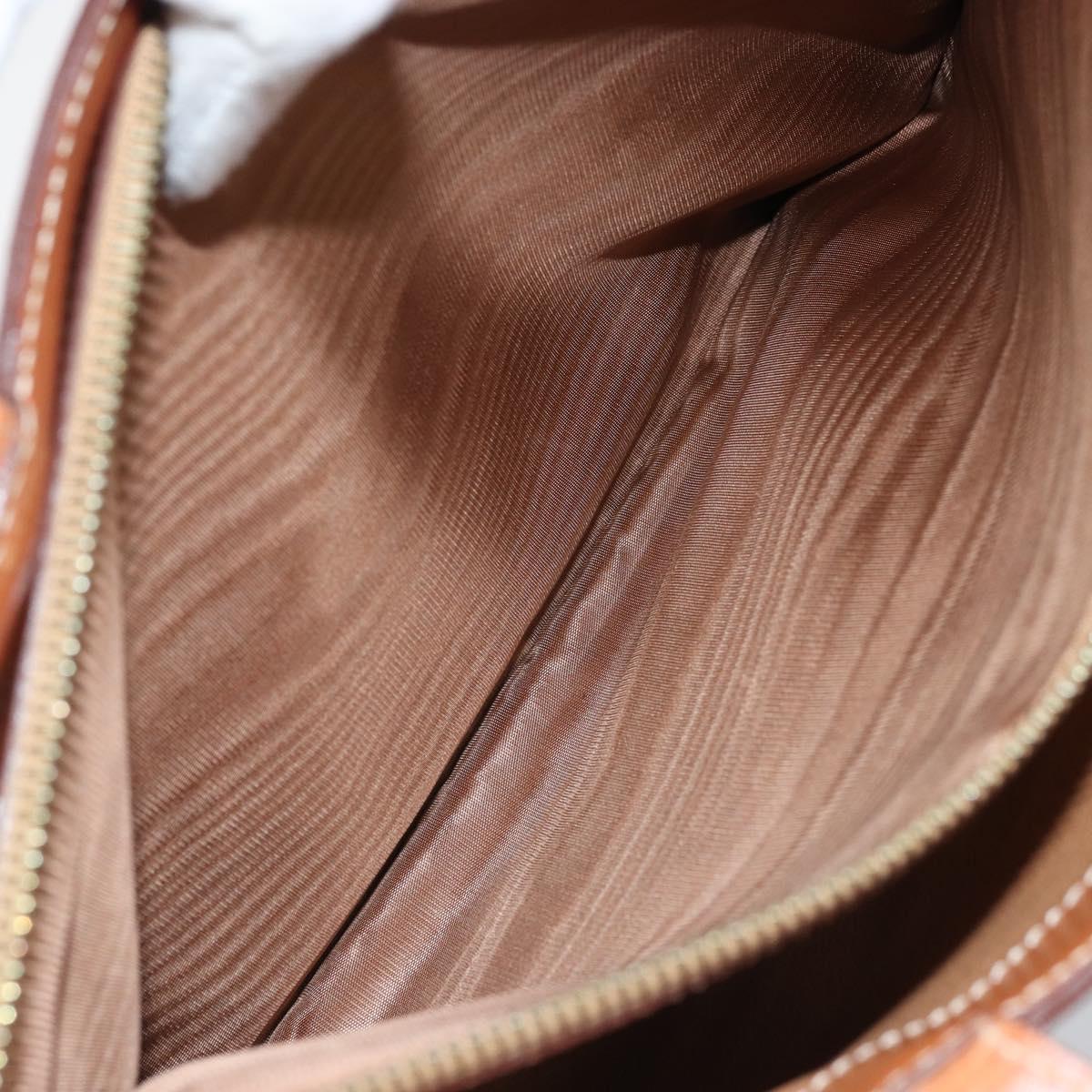 CELINE Macadam Canvas Hand Bag PVC Leather Brown Gold Auth 174497A