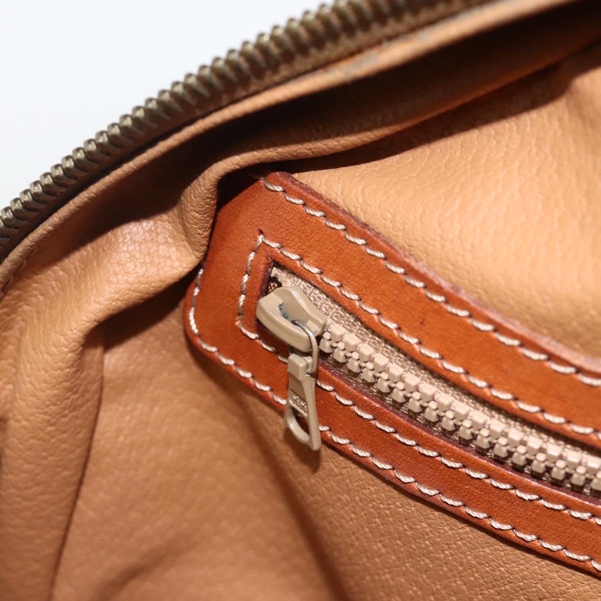 CELINE Macadam Canvas Hand Bag PVC Leather Brown Gold Auth 174498