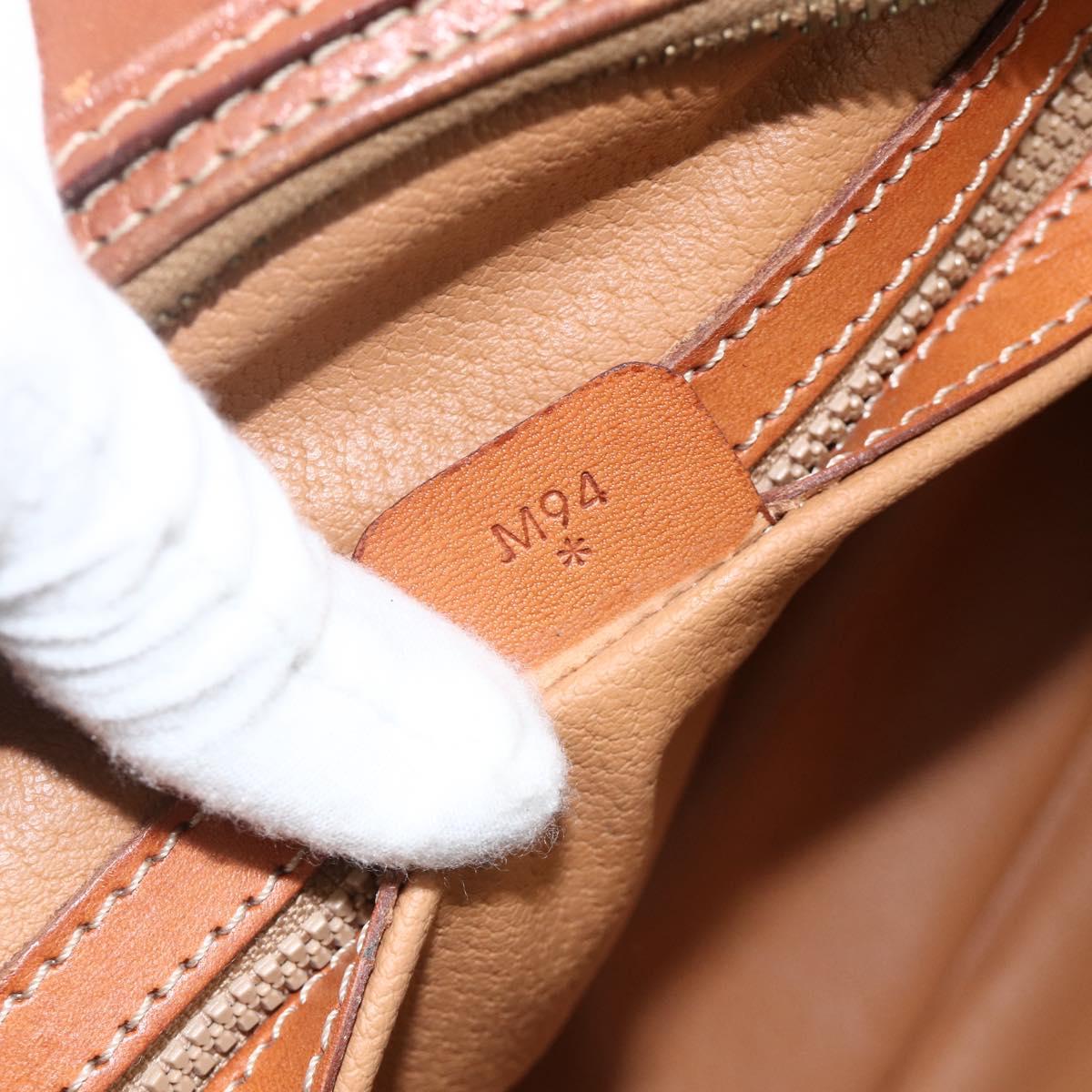 CELINE Macadam Canvas Hand Bag PVC Leather Brown Gold Auth 174498