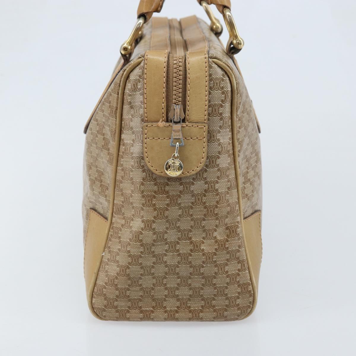 CELINE Macadam Canvas Hand Bag PVC Beige Gold Auth 174500