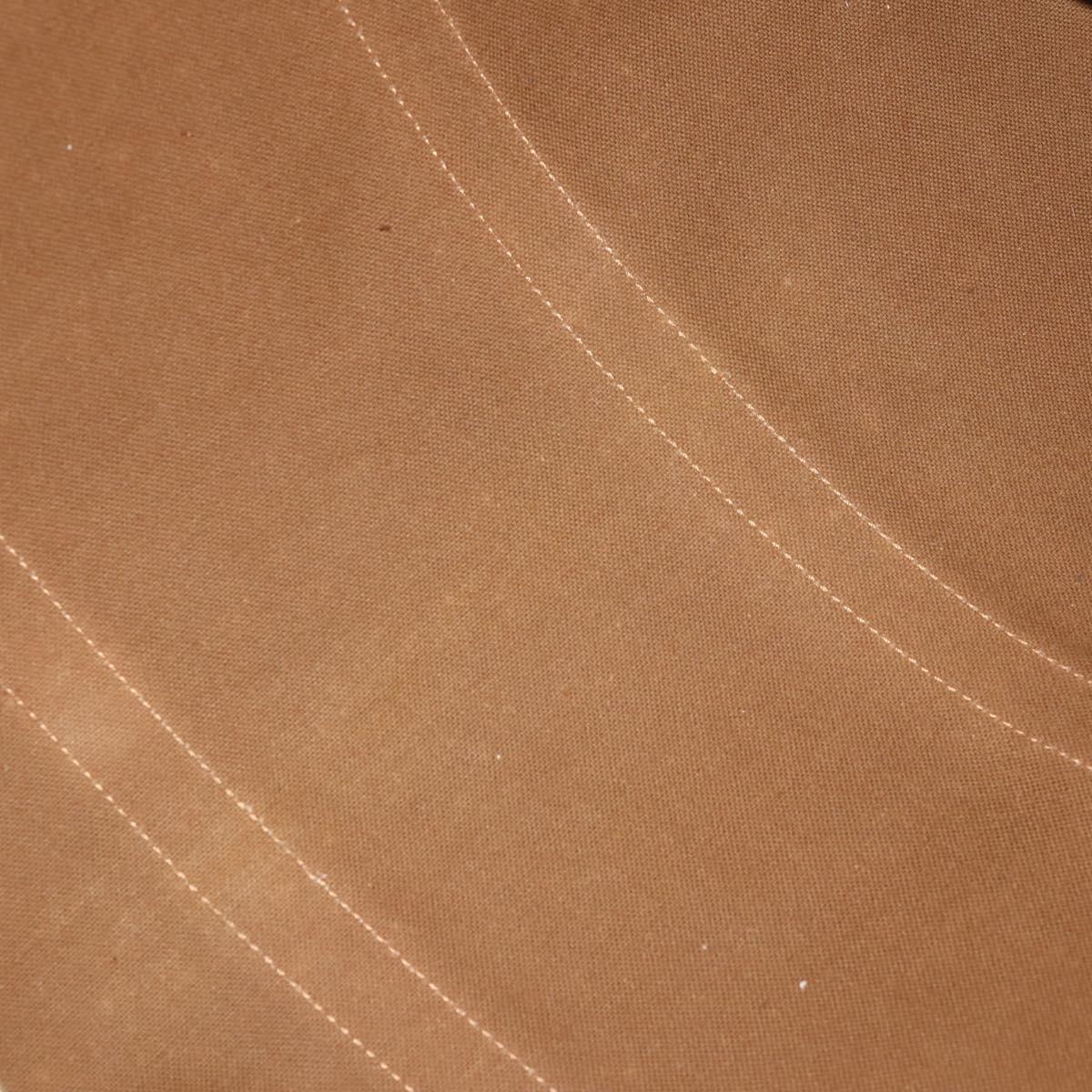 CELINE Macadam Canvas Boston Bag PVC Leather Brown Gold Auth 174501