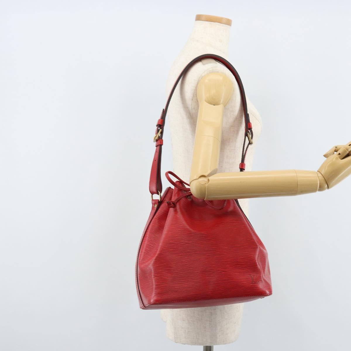 LOUIS VUITTON Epi Petit Noe Shoulder Bag Red M44107 LV Auth 174504