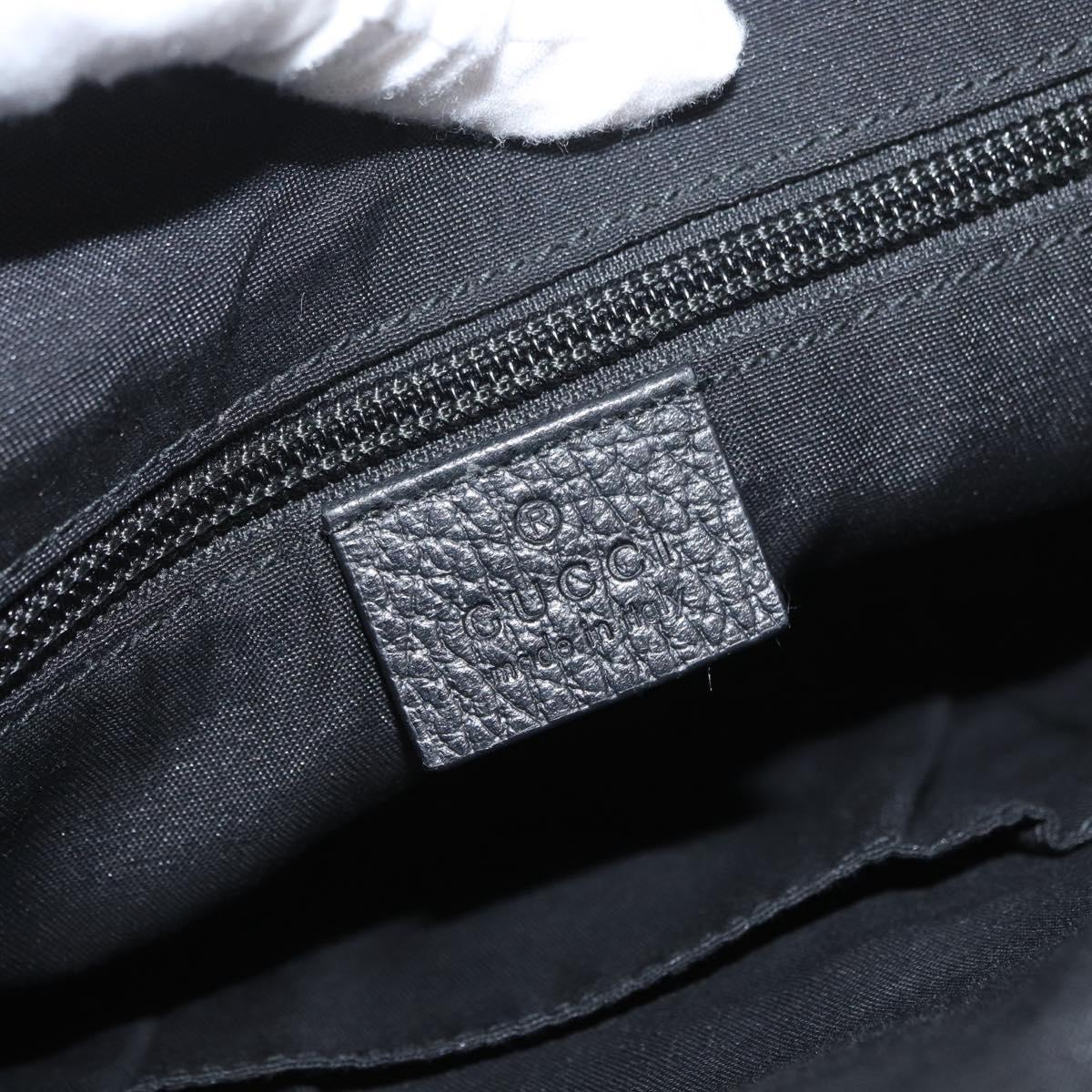 GUCCI GG Canvas Shoulder Bag Black Silver 374414 Auth 174510