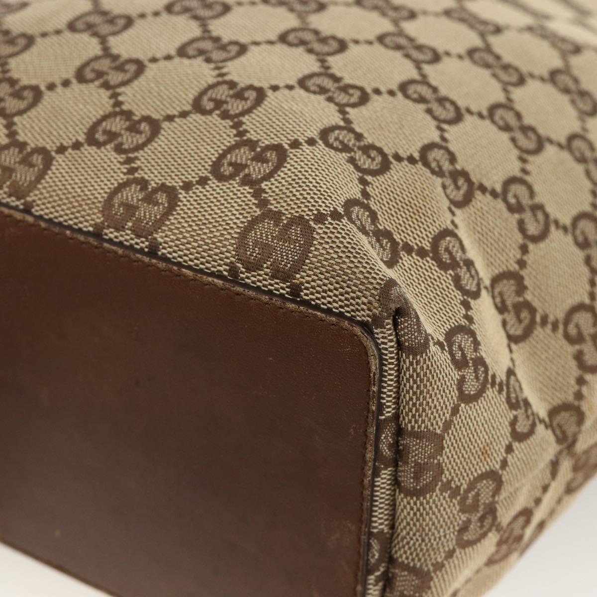 GUCCI GG Canvas Tote Bag Beige Silver 31244 Auth 174516