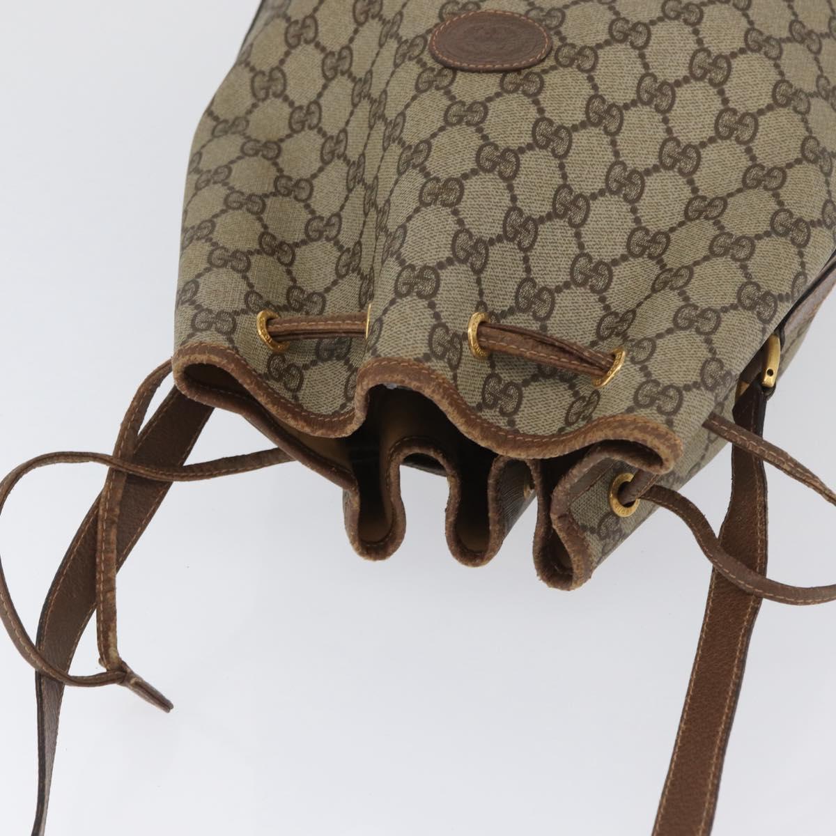 GUCCI GG Supreme Purse Shoulder Bag PVC Beige Gold 001 58 6850 Auth 174519