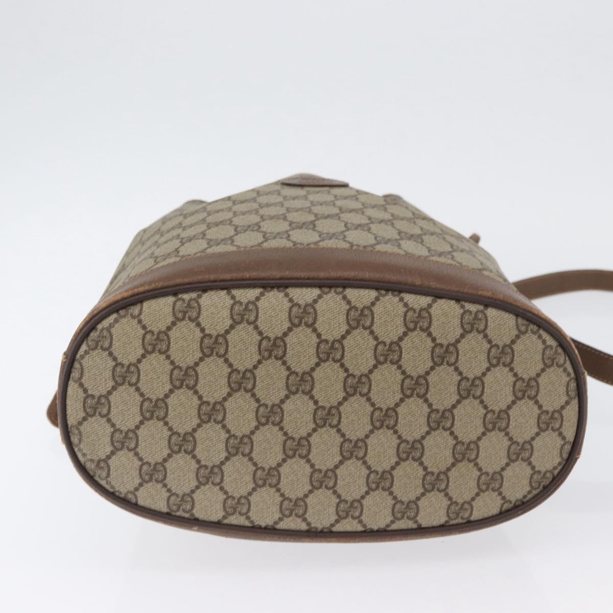 GUCCI GG Supreme Purse Shoulder Bag PVC Beige Gold 001 58 6850 Auth 174519