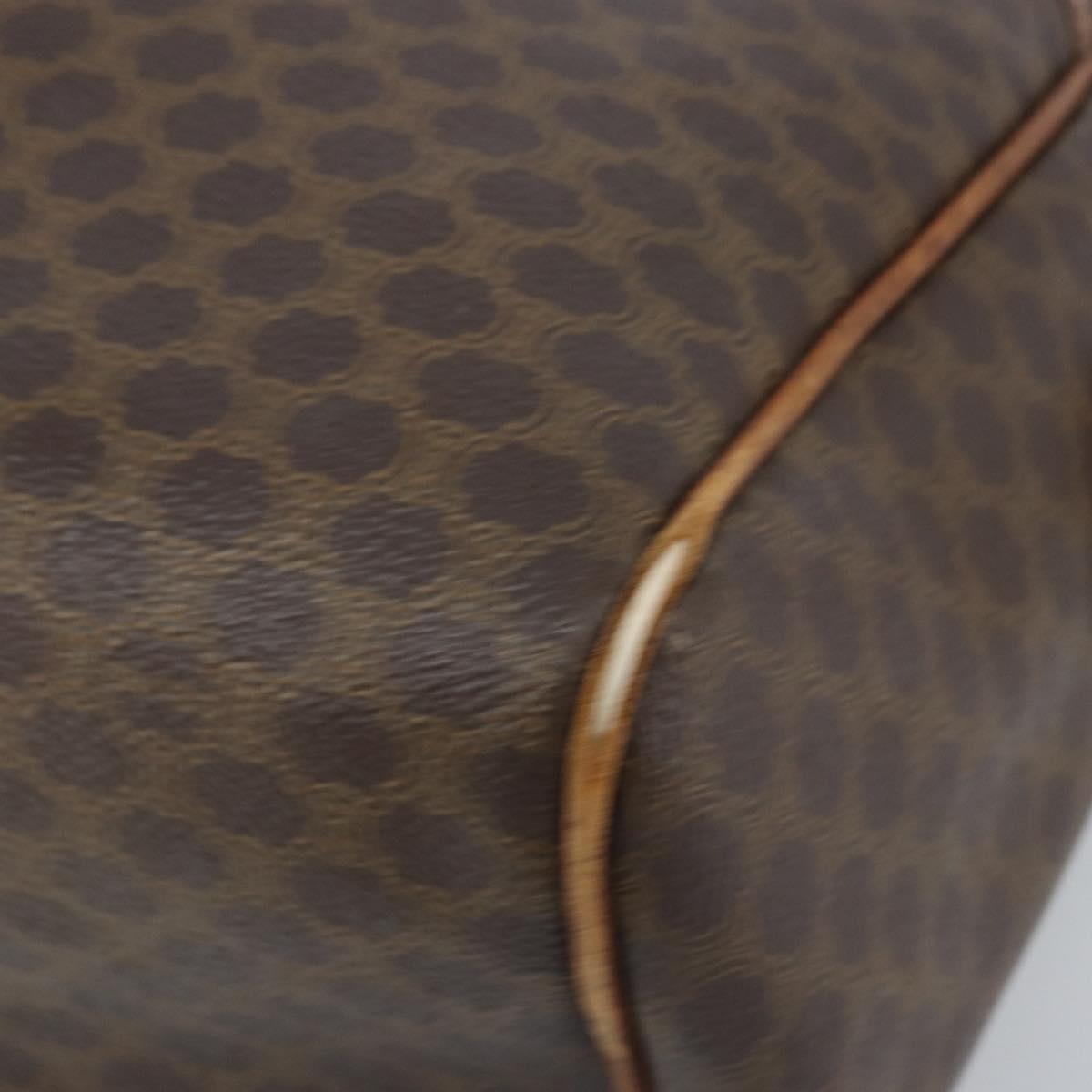 CELINE Macadam Canvas Hand Bag PVC Leather Brown Gold Auth 174520