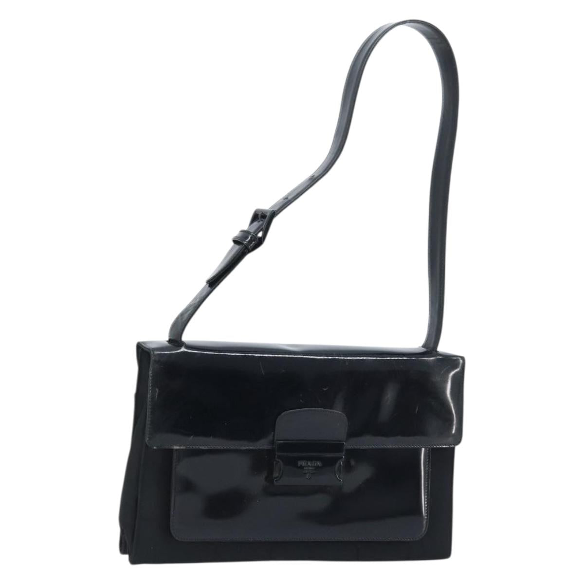 PRADA Shoulder Bag Nylon Black Auth 174527