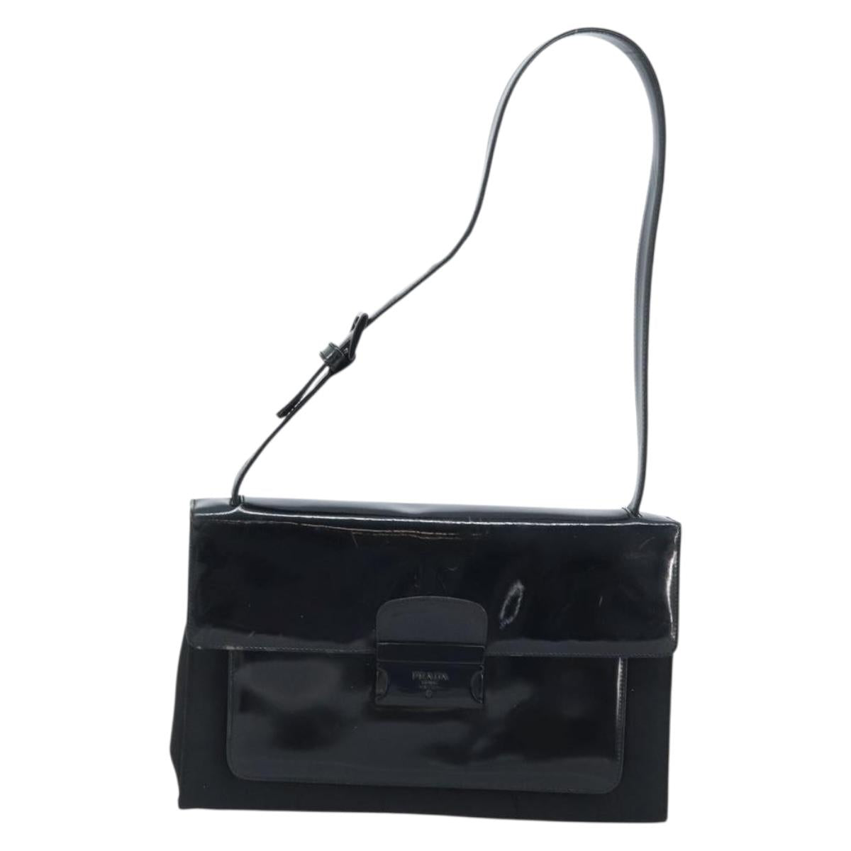 PRADA Shoulder Bag Nylon Black Auth 174527