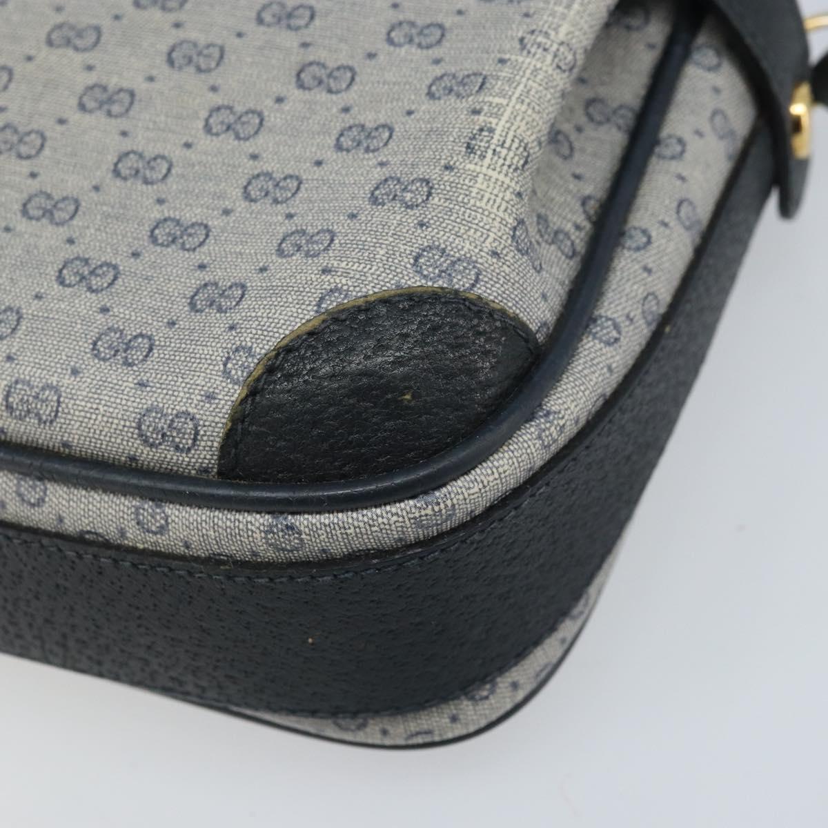 GUCCI Micro GG Supreme Shoulder Bag PVC Navy Gold 007 904 0423 Auth 174532