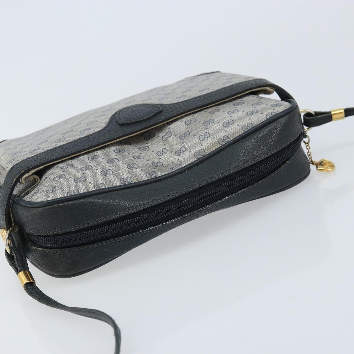 GUCCI Micro GG Supreme Shoulder Bag PVC Navy Gold 007 904 0423 Auth 174532