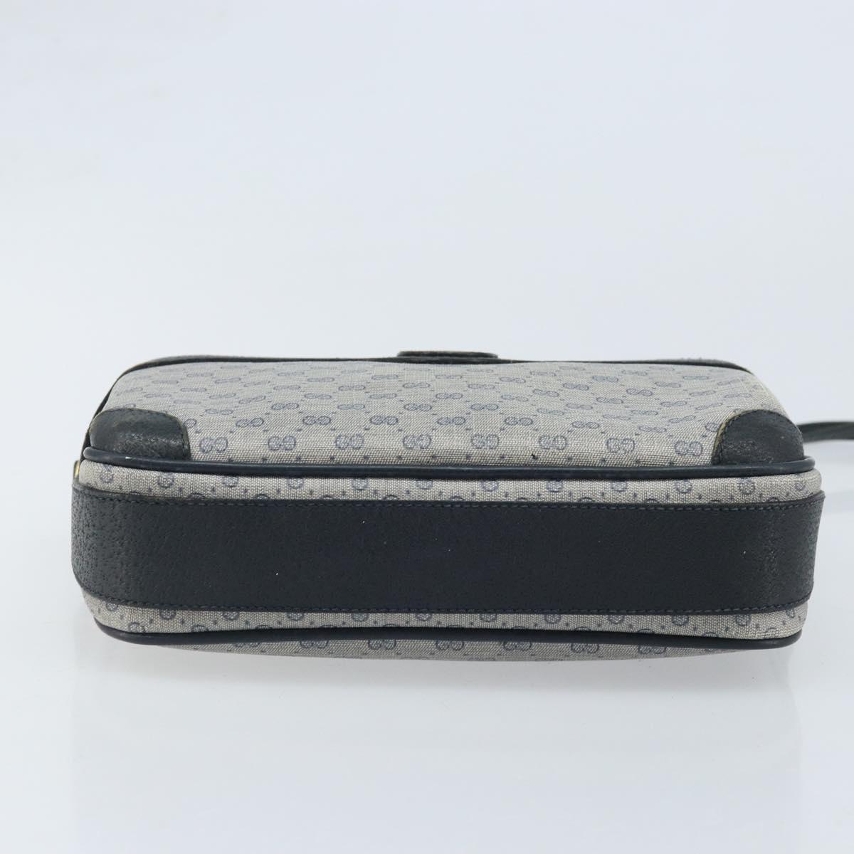 GUCCI Micro GG Supreme Shoulder Bag PVC Navy Gold 007 904 0423 Auth 174532