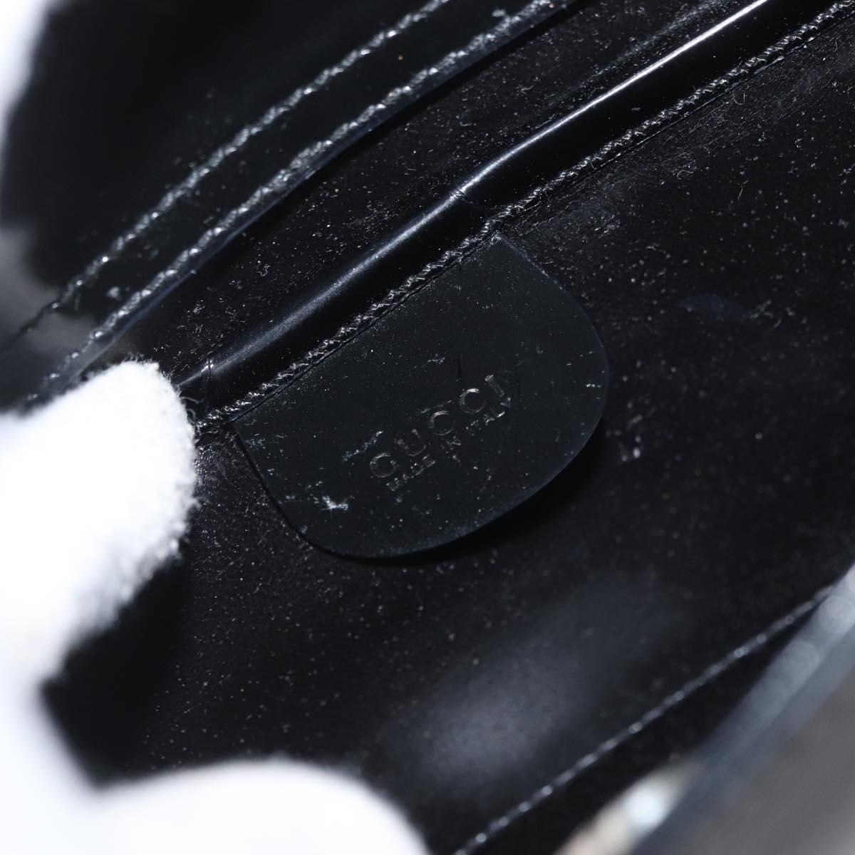 GUCCI Hand Bag Patent leather Black 007 0249 Auth 174533