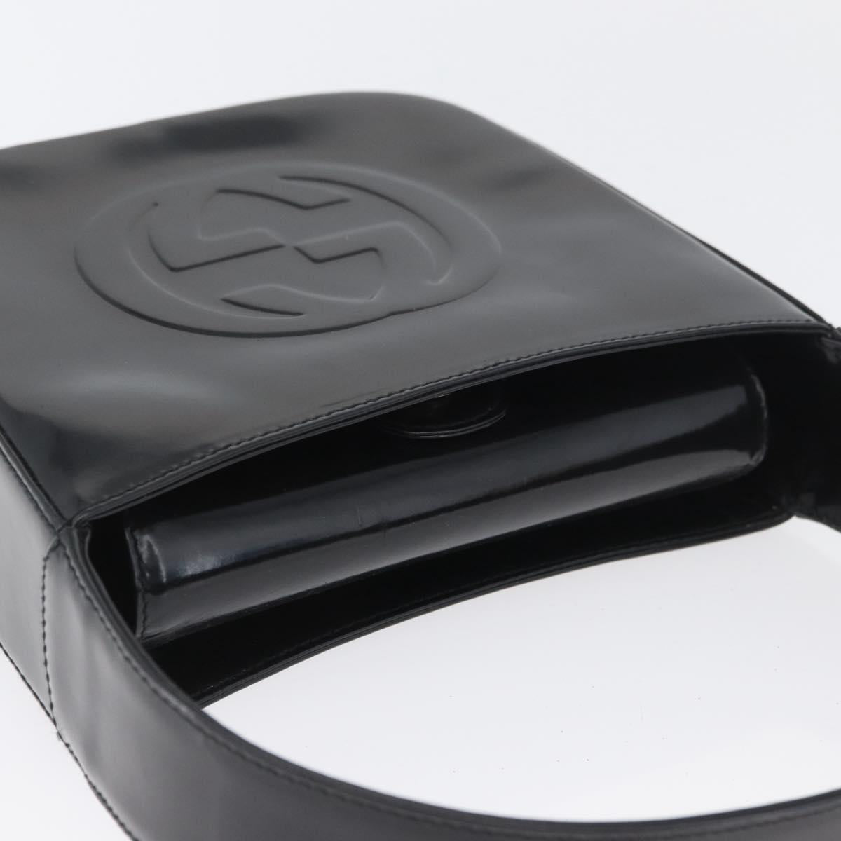 GUCCI Hand Bag Patent leather Black 007 0249 Auth 174533
