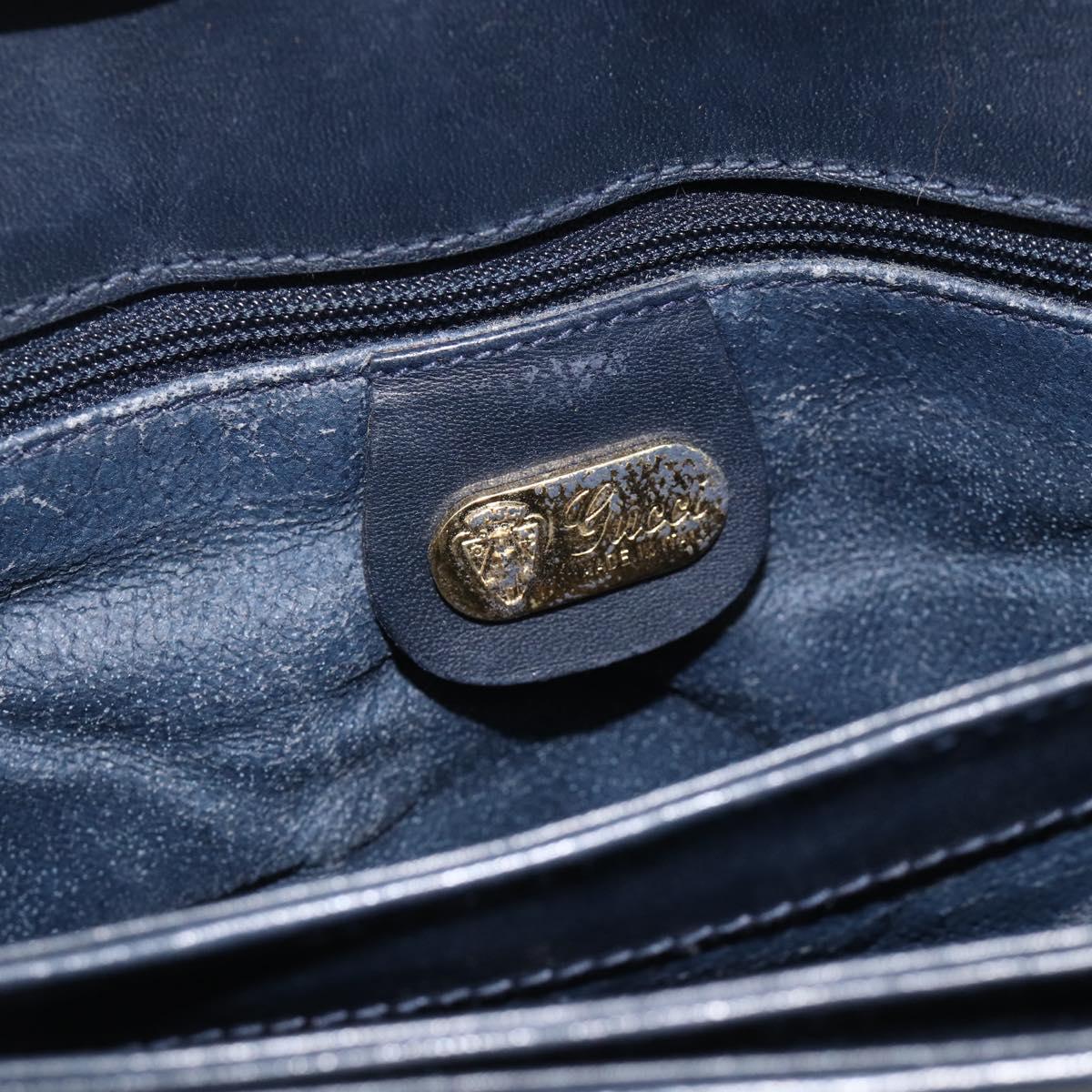 GUCCI Micro GG Supreme Shoulder Bag PVC Navy Gold 004 106 0024 Auth 174535